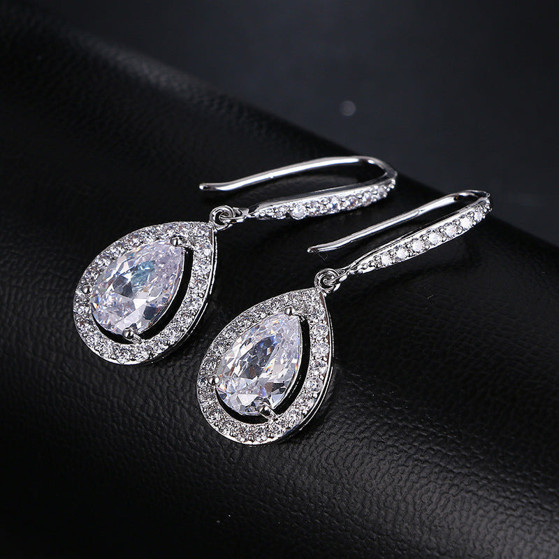 Pear Halo Pavé Drop Earrings