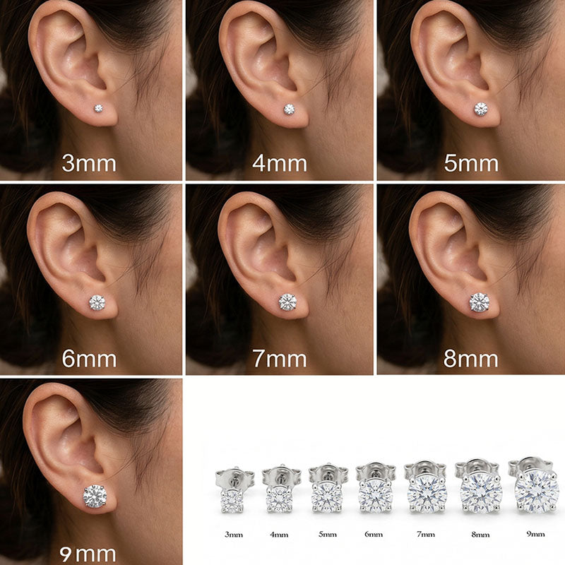 Timeless Classic Solitaire Moissanite Stud Earrings