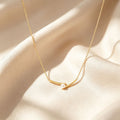 Exquisite Curved Single-Pearl Necklace