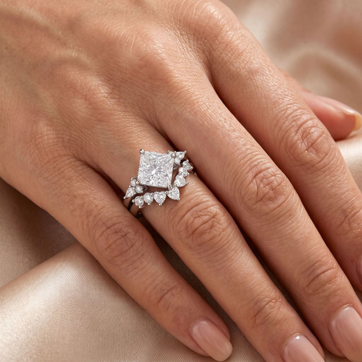 Princess Cut Multi-Stone Ring Set