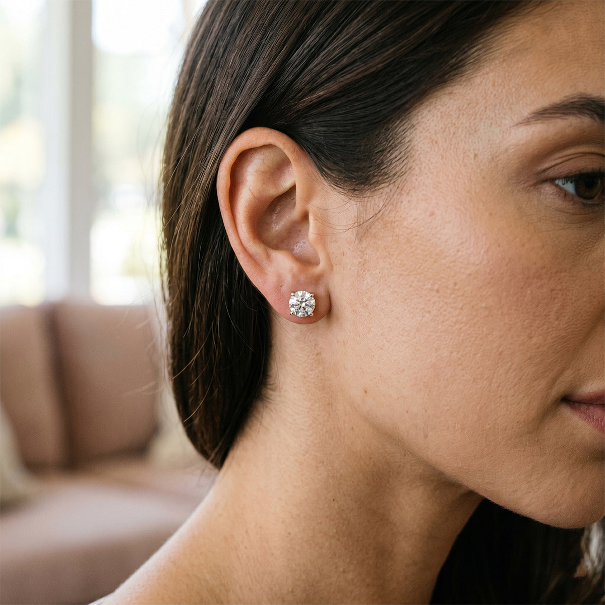 Timeless Classic Solitaire Moissanite Stud Earrings
