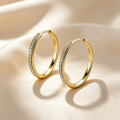 Radiant Line Pavé Hoop Earrings