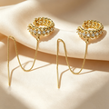 Braided Pavé Ear Cuff & Chain Threader Earrings