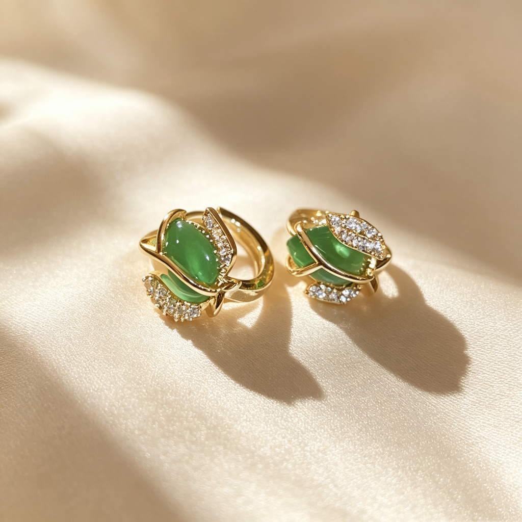 Tulip Blossom Pavé Drop Earrings