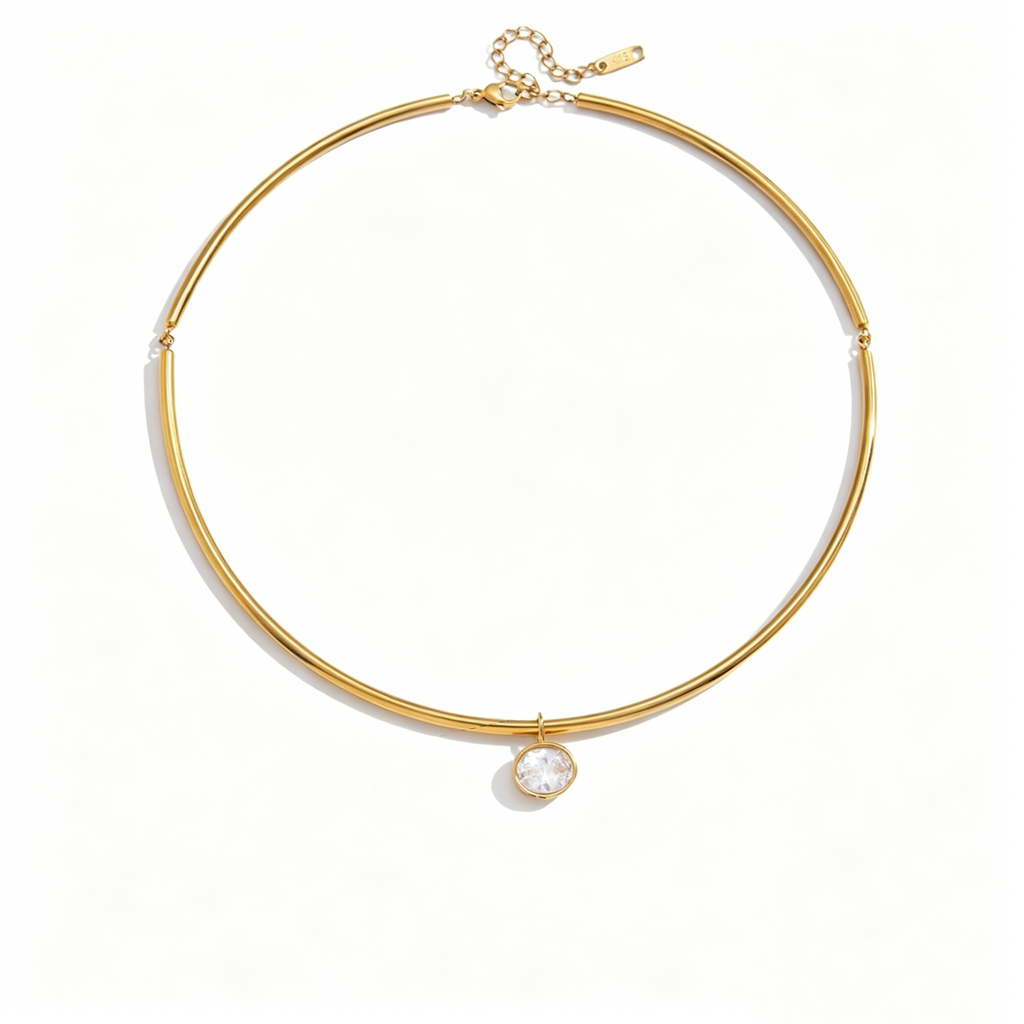 Full Moon Star Diamond Teardrop Necklace