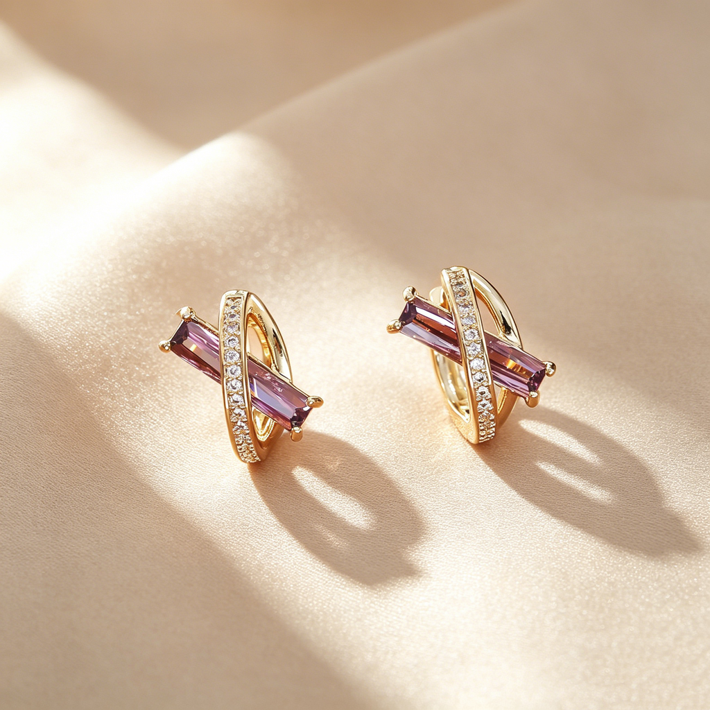 Minimalist Amethyst Earrings