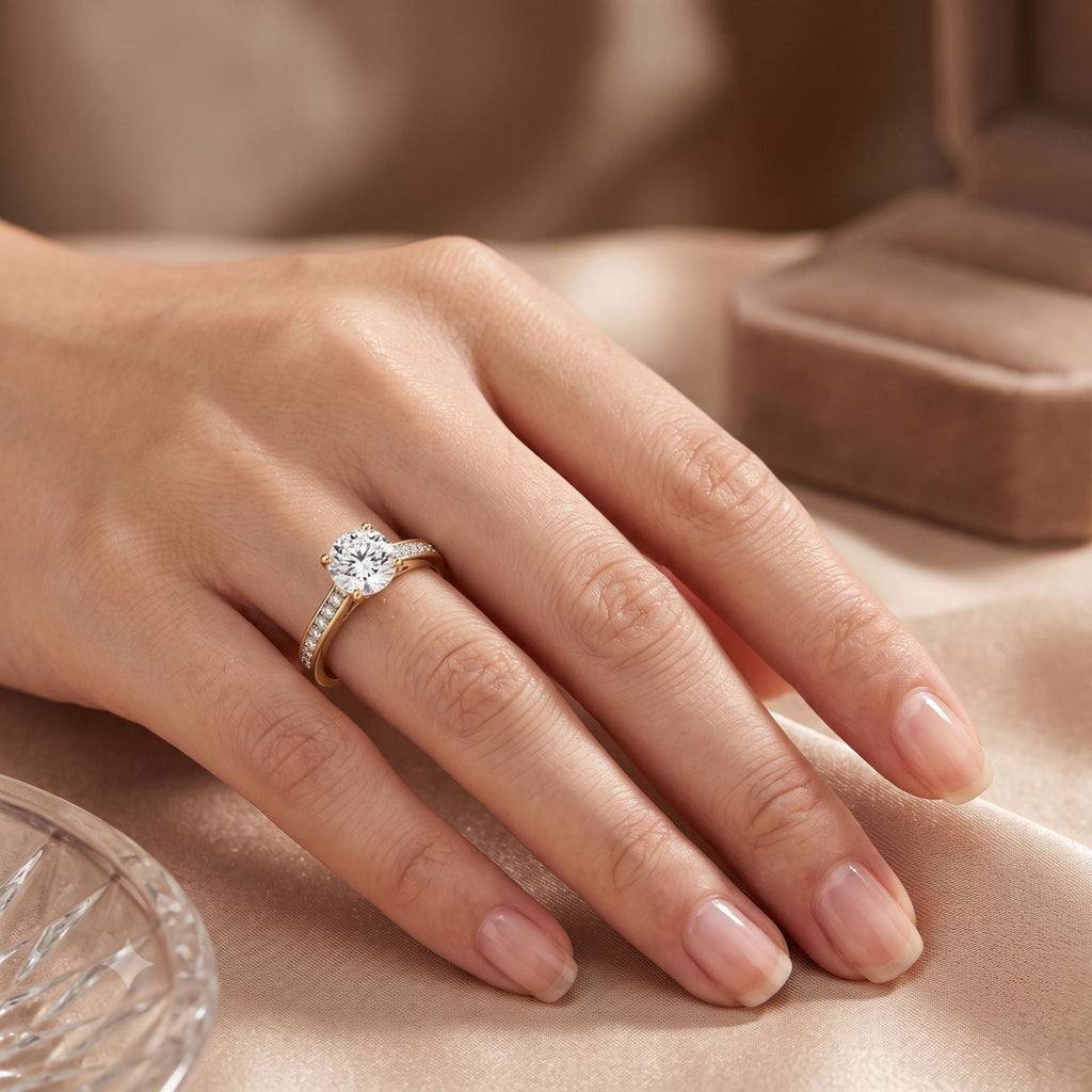 Round Stone Channel Paved Band Ring