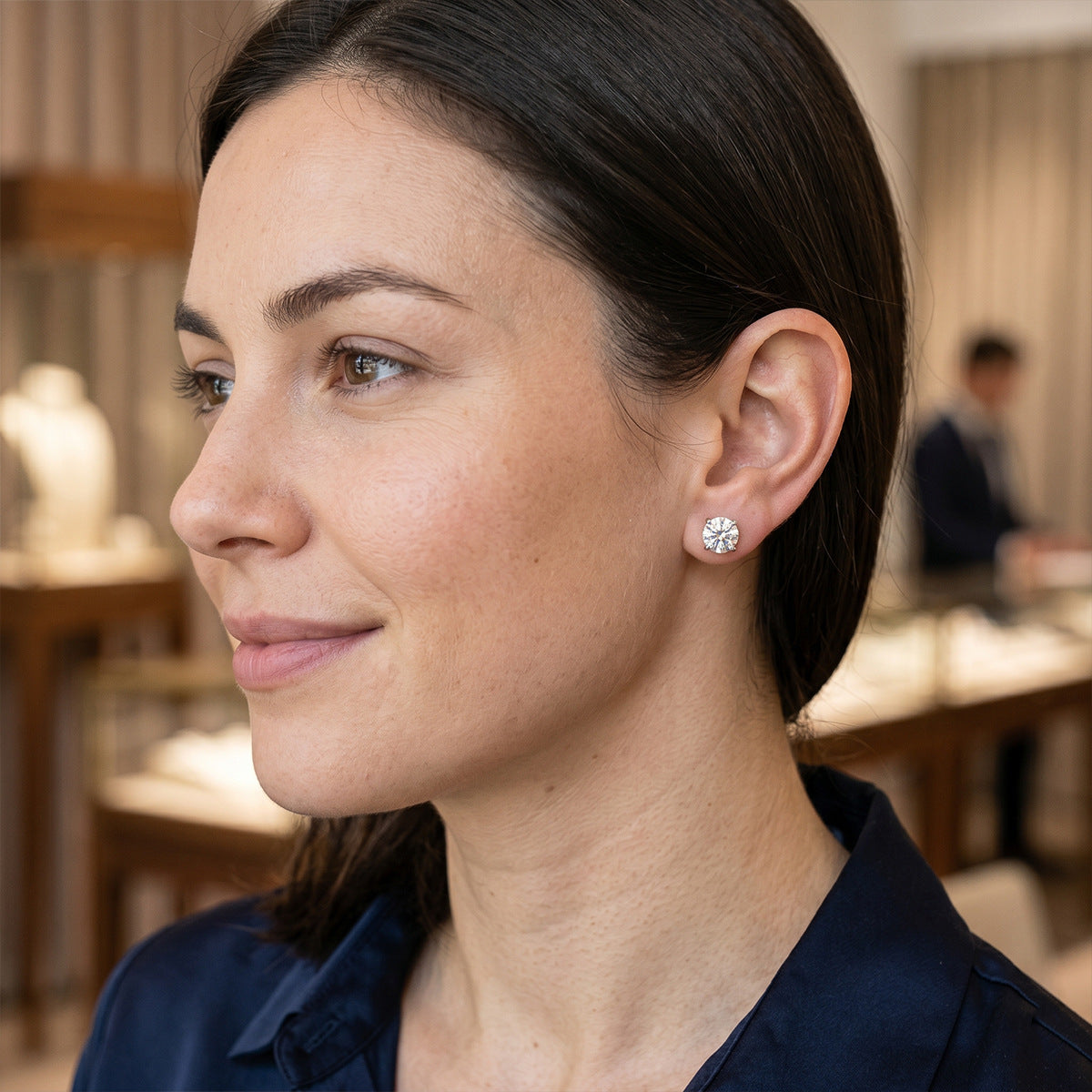 Timeless Classic Solitaire Moissanite Stud Earrings