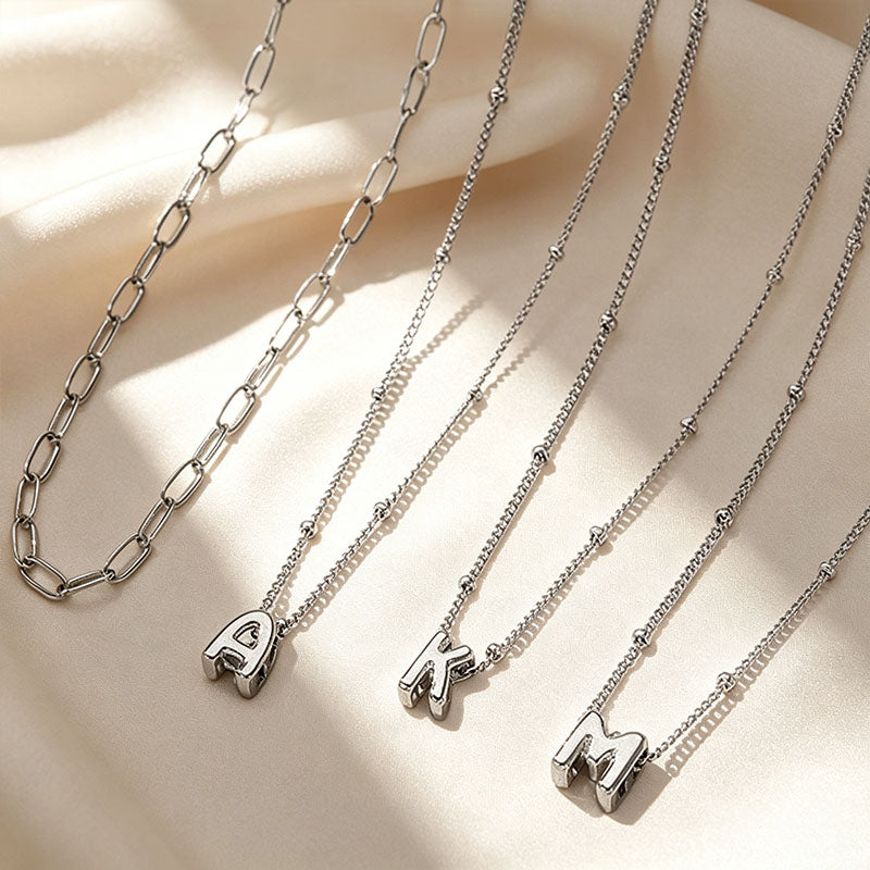 Minimalist Layered Letter Necklace
