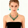 Crystal Leaf Necklace & Earrings Set