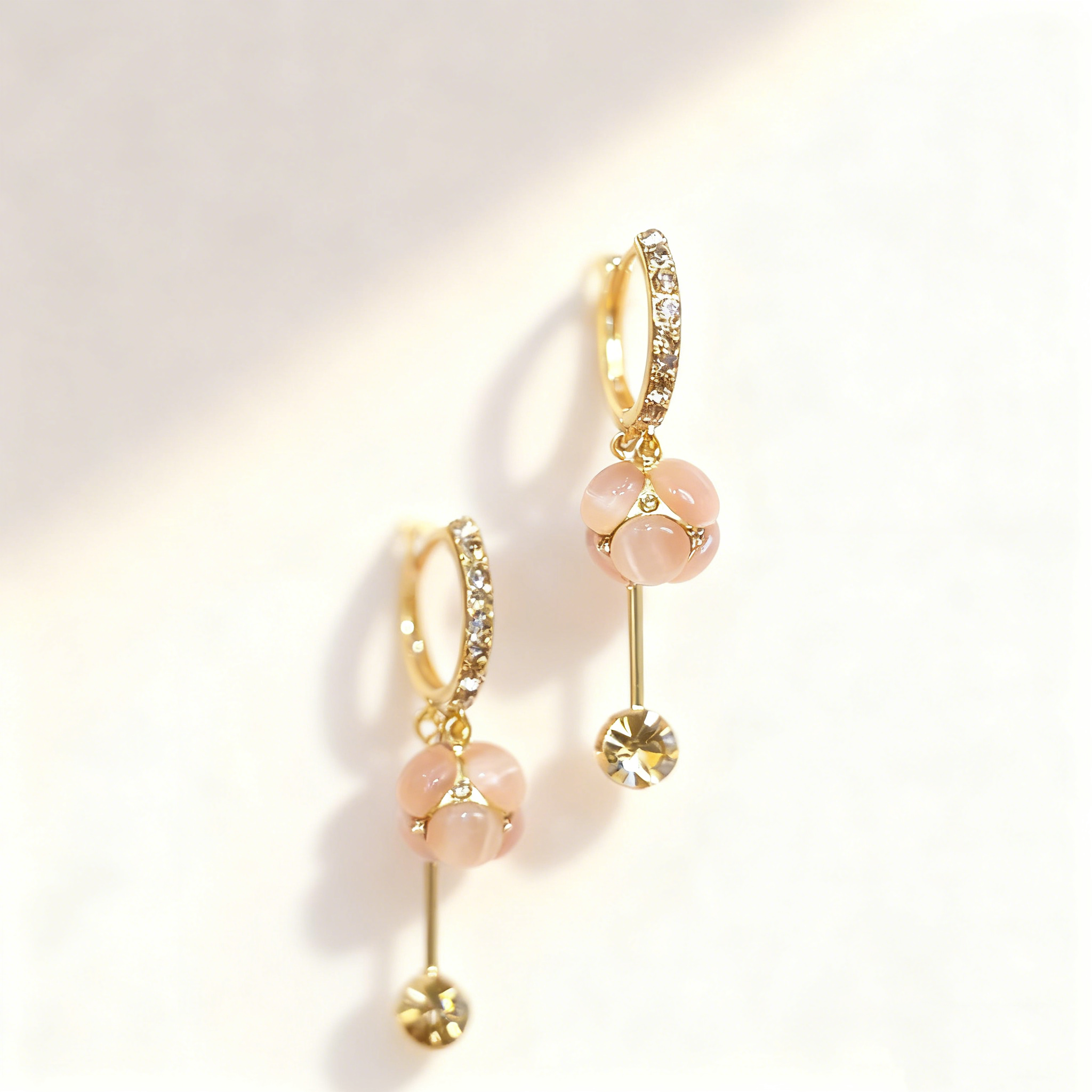 Cat's Eye Tassel Earrings