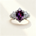 Amethyst Diamond Ring