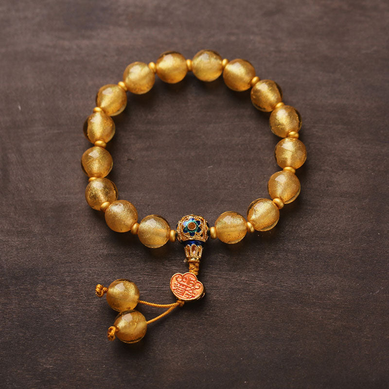 Yellow Gold Foil Glazed Bracelet
