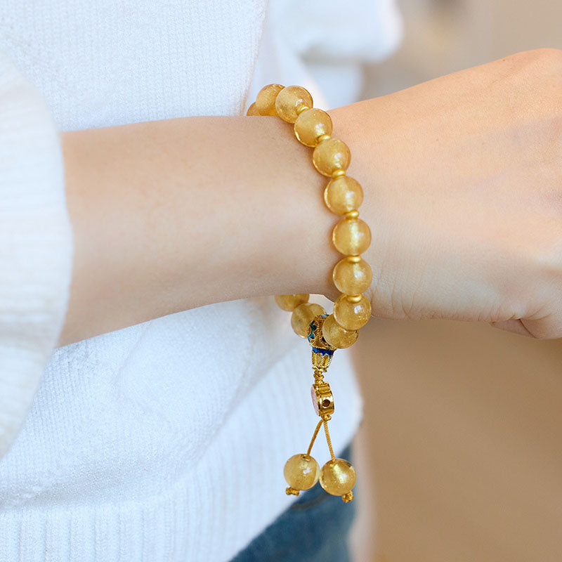 Yellow Gold Foil Glazed Bracelet