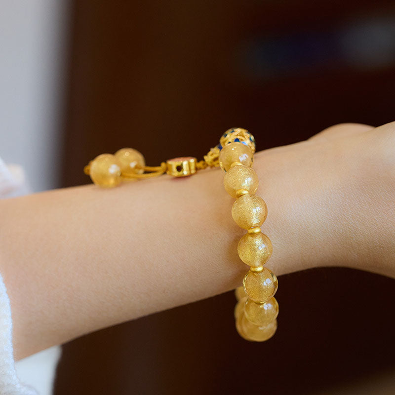 Yellow Gold Foil Glazed Bracelet