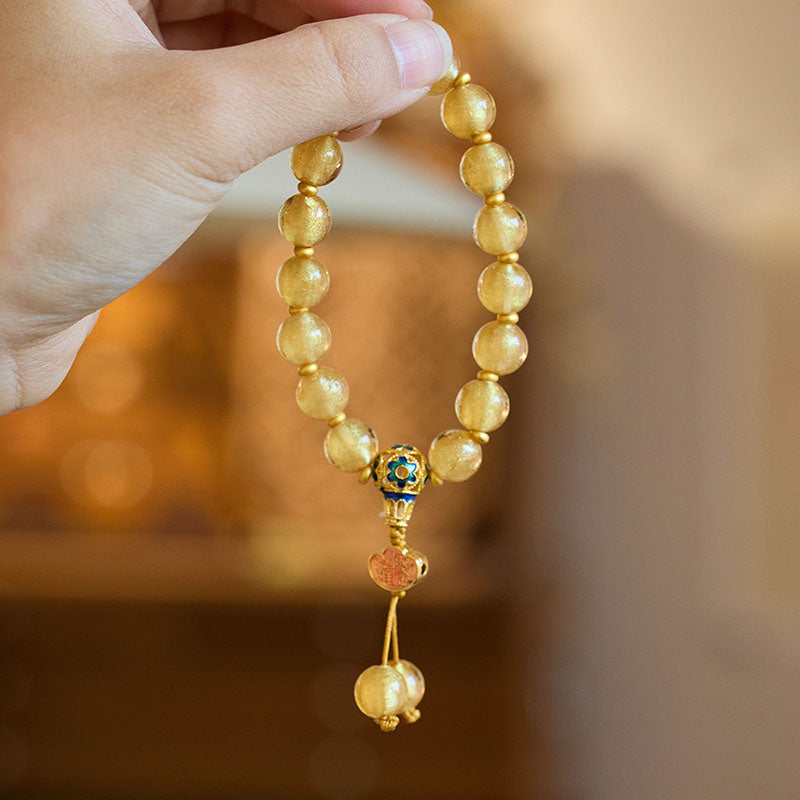 Yellow Gold Foil Glazed Bracelet