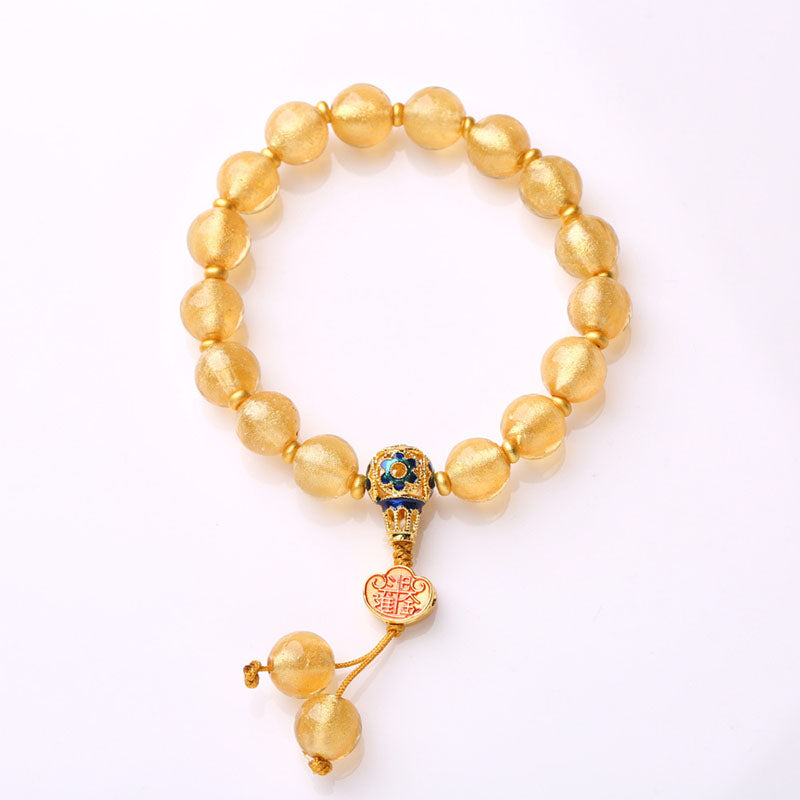 Yellow Gold Foil Glazed Bracelet