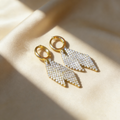 Double-Diamond Drop Earrings