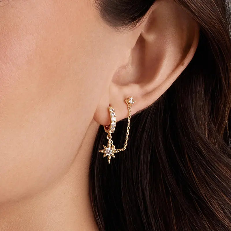 Star Chain Earrings