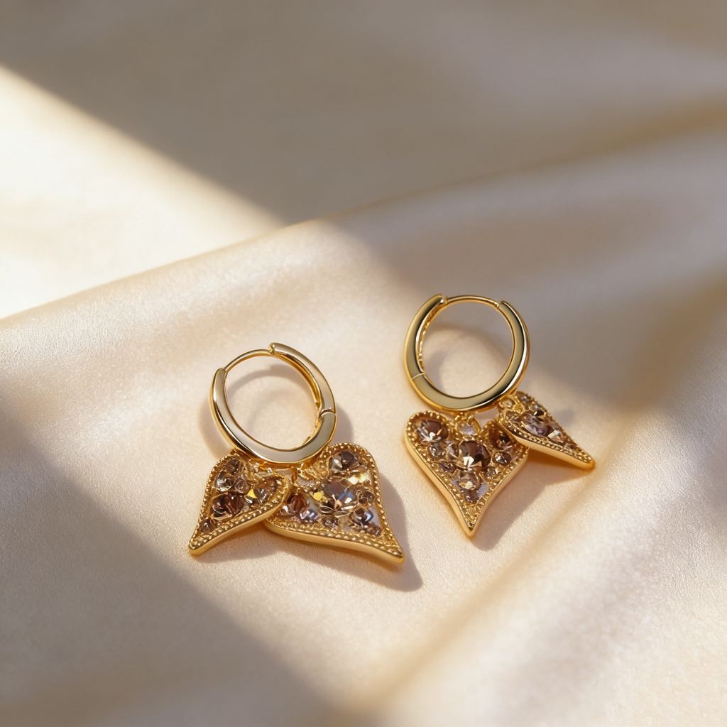 Double Heart Layered Earrings