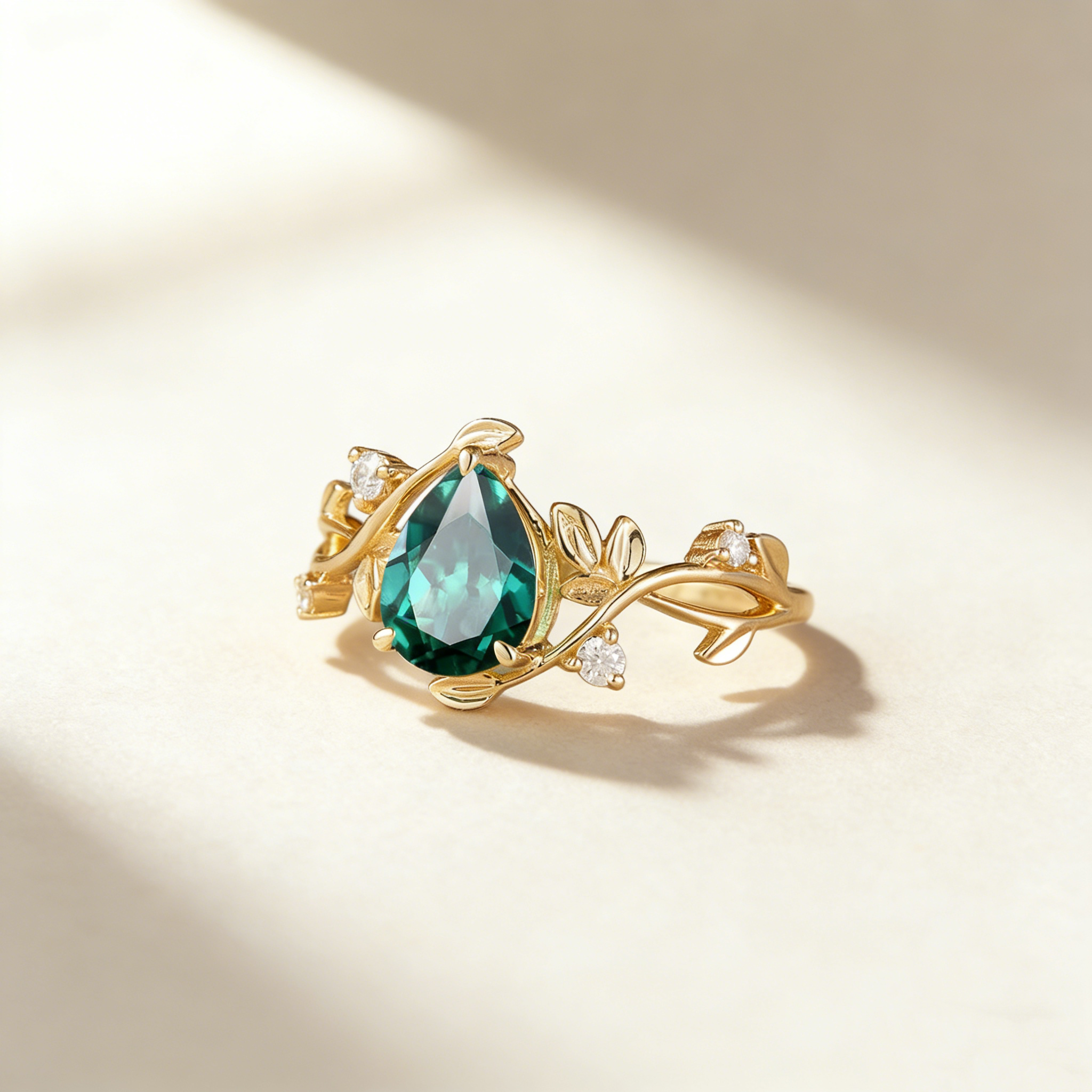 Natural Green Crystal Ring