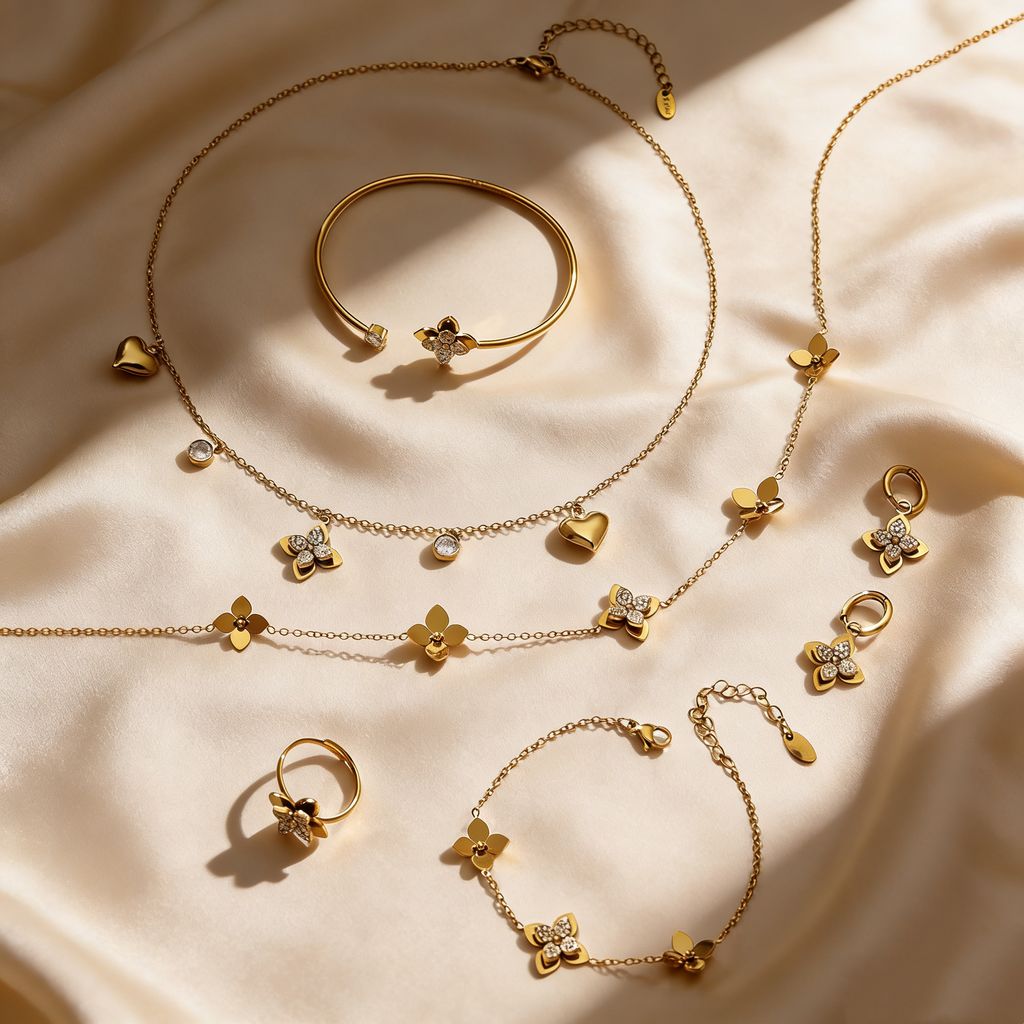 Minimalist Floral Jewelry Set