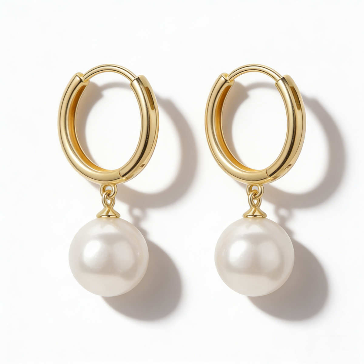 Classic Minimal Pearl Hoop Earrings