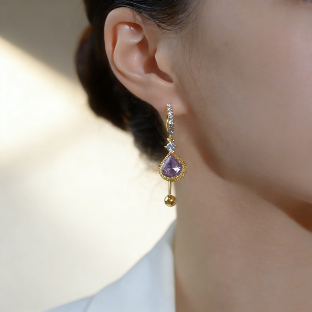 Amethyst Teardrop Earrings