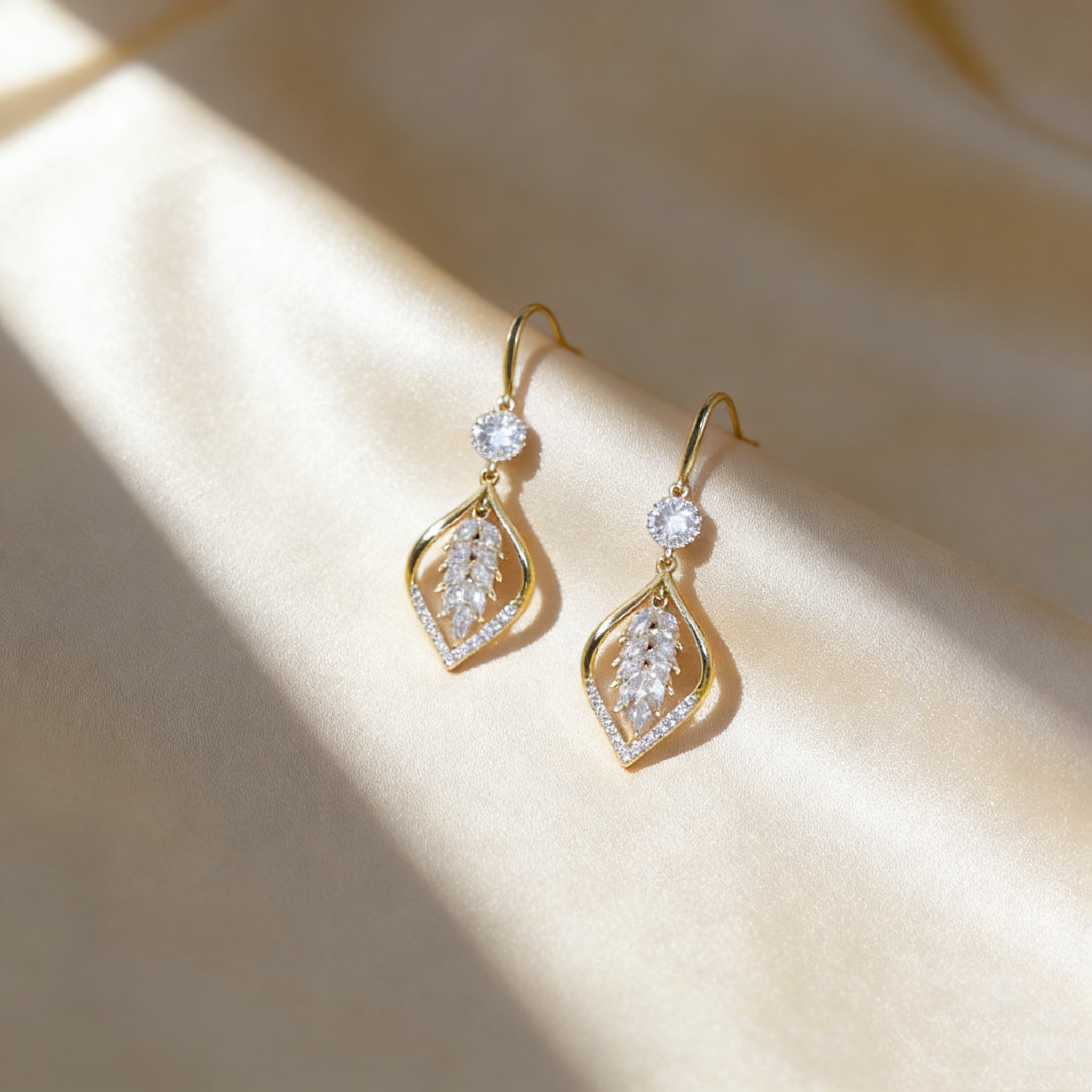 Elegant Leaf Pendant Earrings