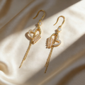 Elegant Heart Tassel Earrings