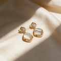 Elegant Cat's Eye Pendant Earrings