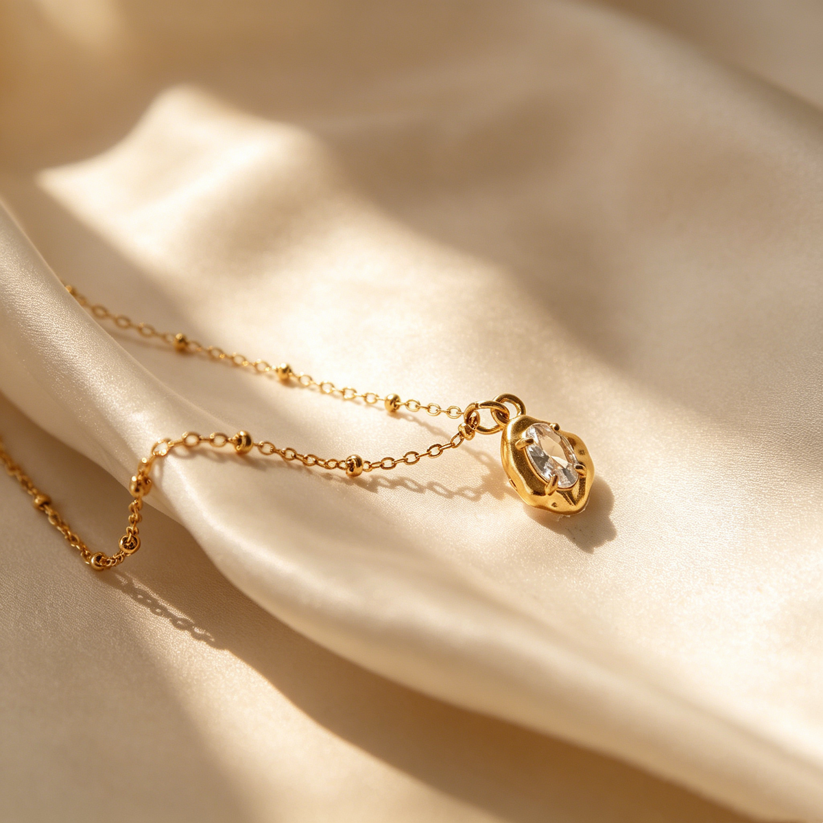 Organic Texture Moissanite Necklace
