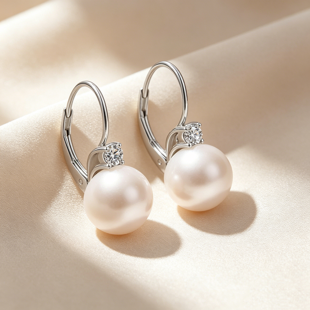 Minimal Elegant Pearl Drop Earrings