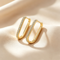 U-Shaped Pavé Hoop Earrings