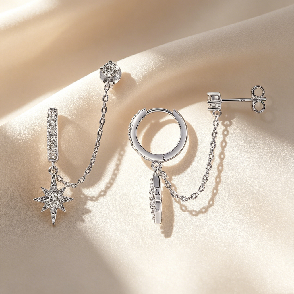 Star Chain Earrings