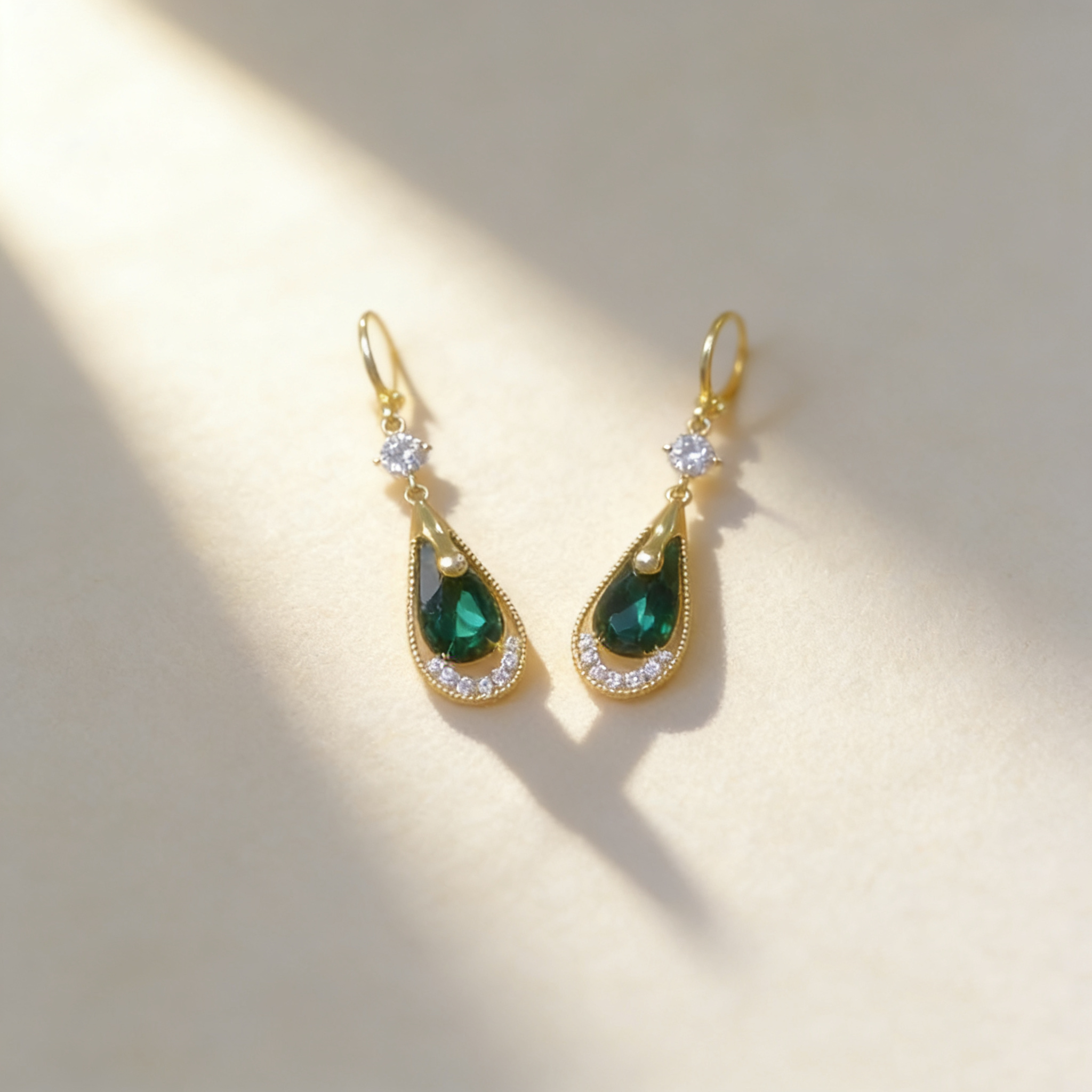 Teardrop Emerald Earrings