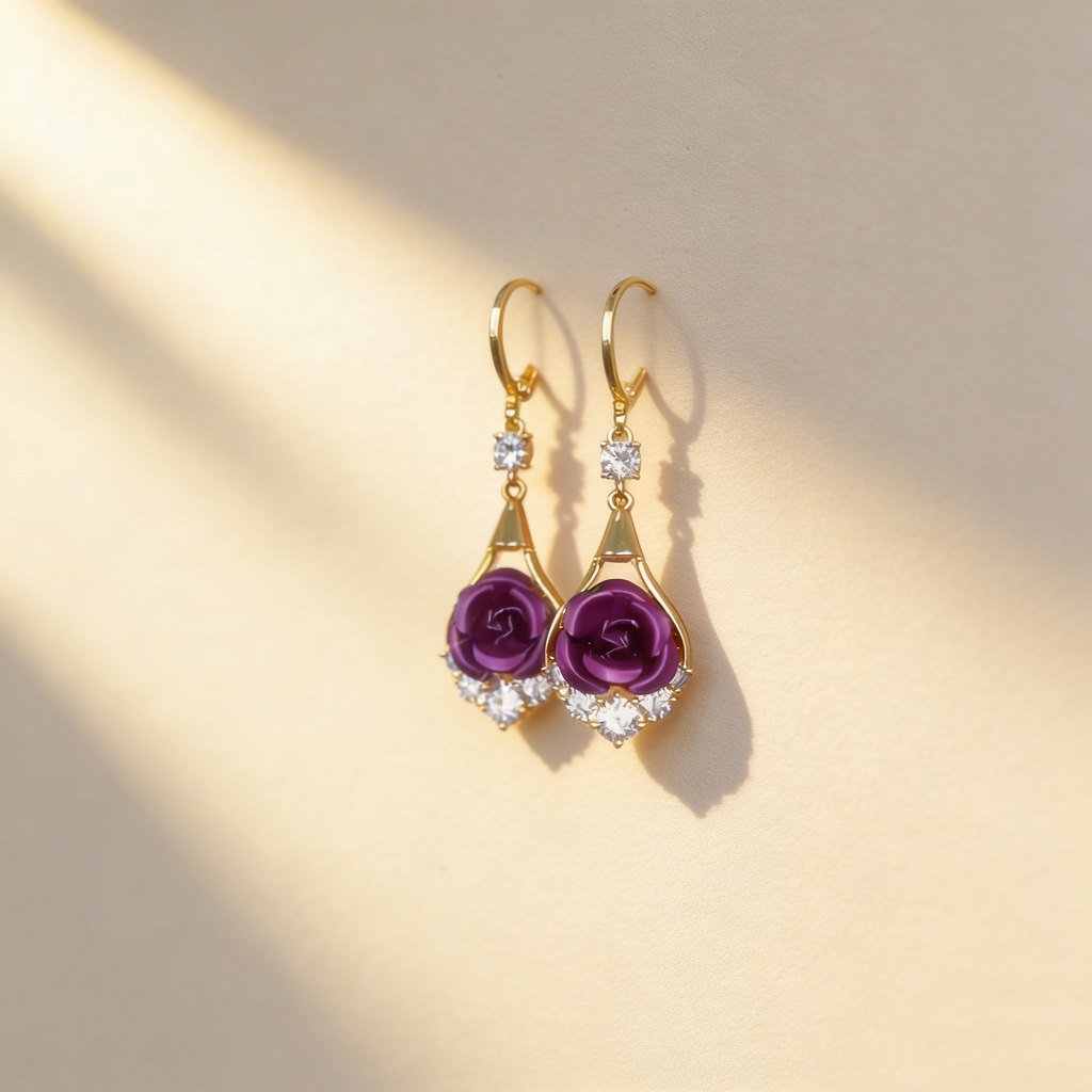 Elegant Velvet Flower Earrings