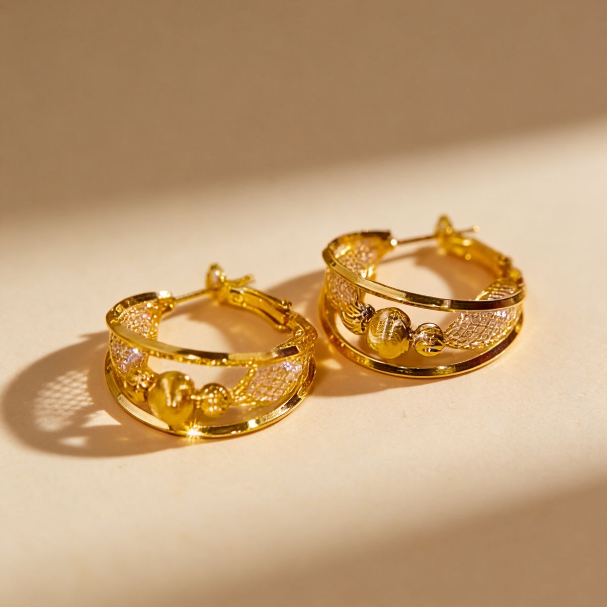 Elegant Openwork Hoop Earrings