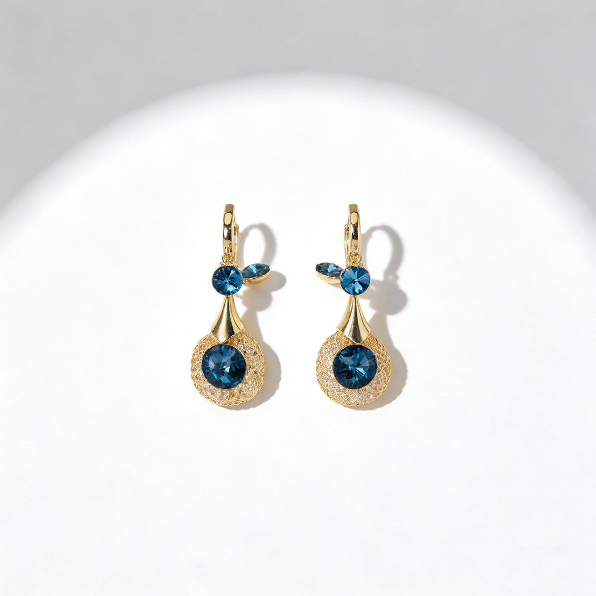 Natural Crystal Gold Wire Earrings