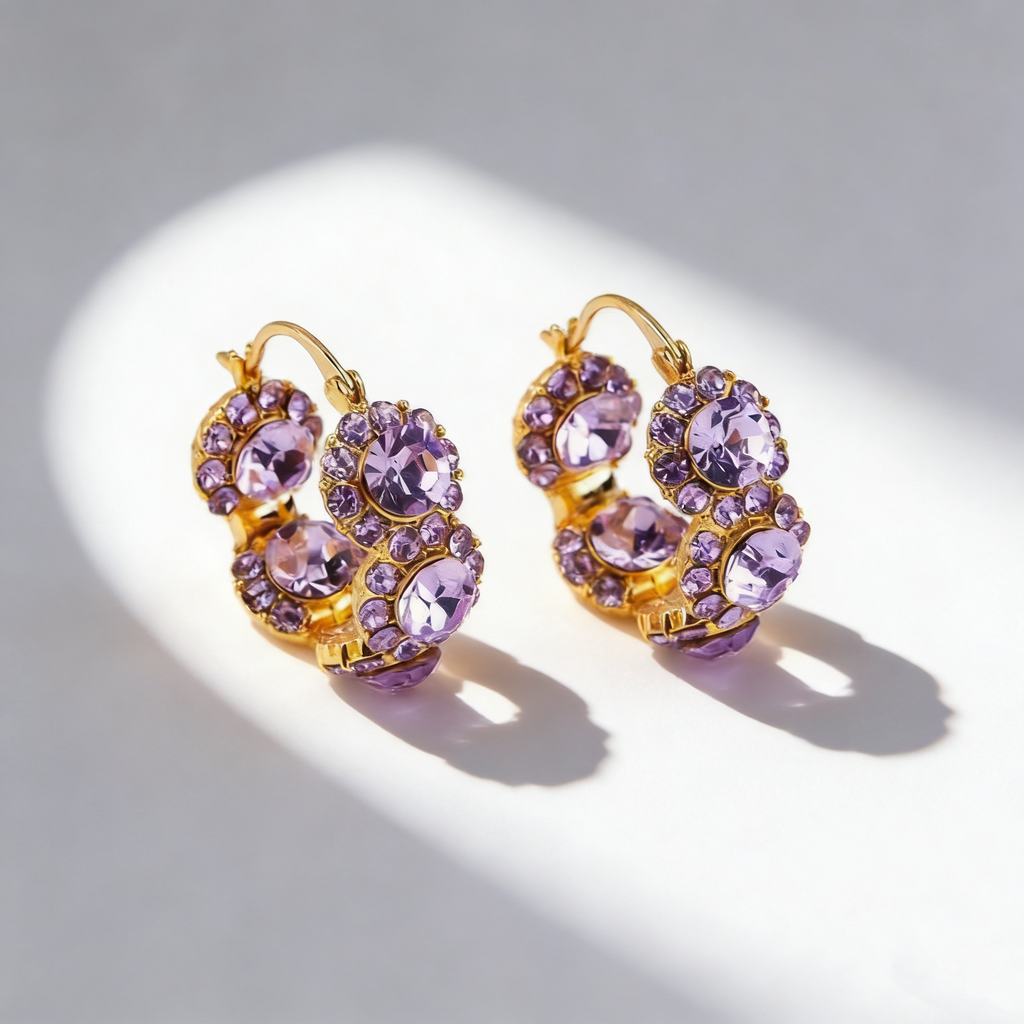 Natural Amethyst Flower Earrings