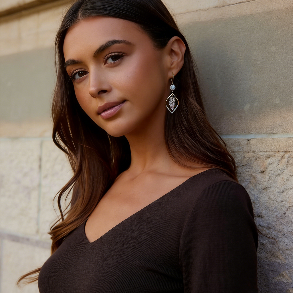 Elegant Leaf Pendant Earrings