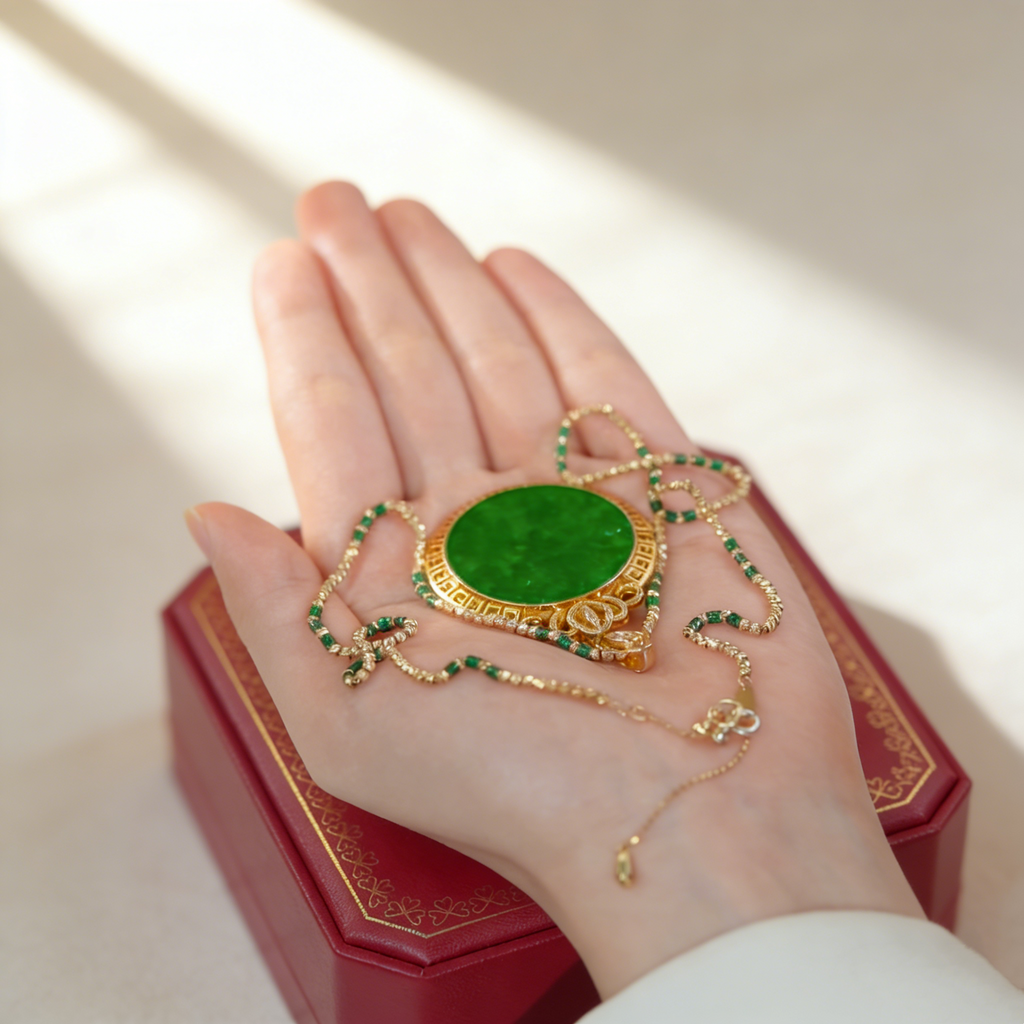 Jade Disc Pendant Necklace