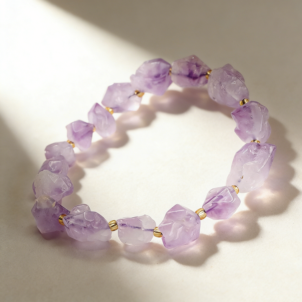 Natural Amethyst Raw Stone Bracelet