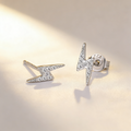 Minimalist Lightning Stud Earrings