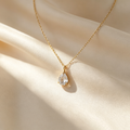 Teardrop Moissanite Solitaire Necklace