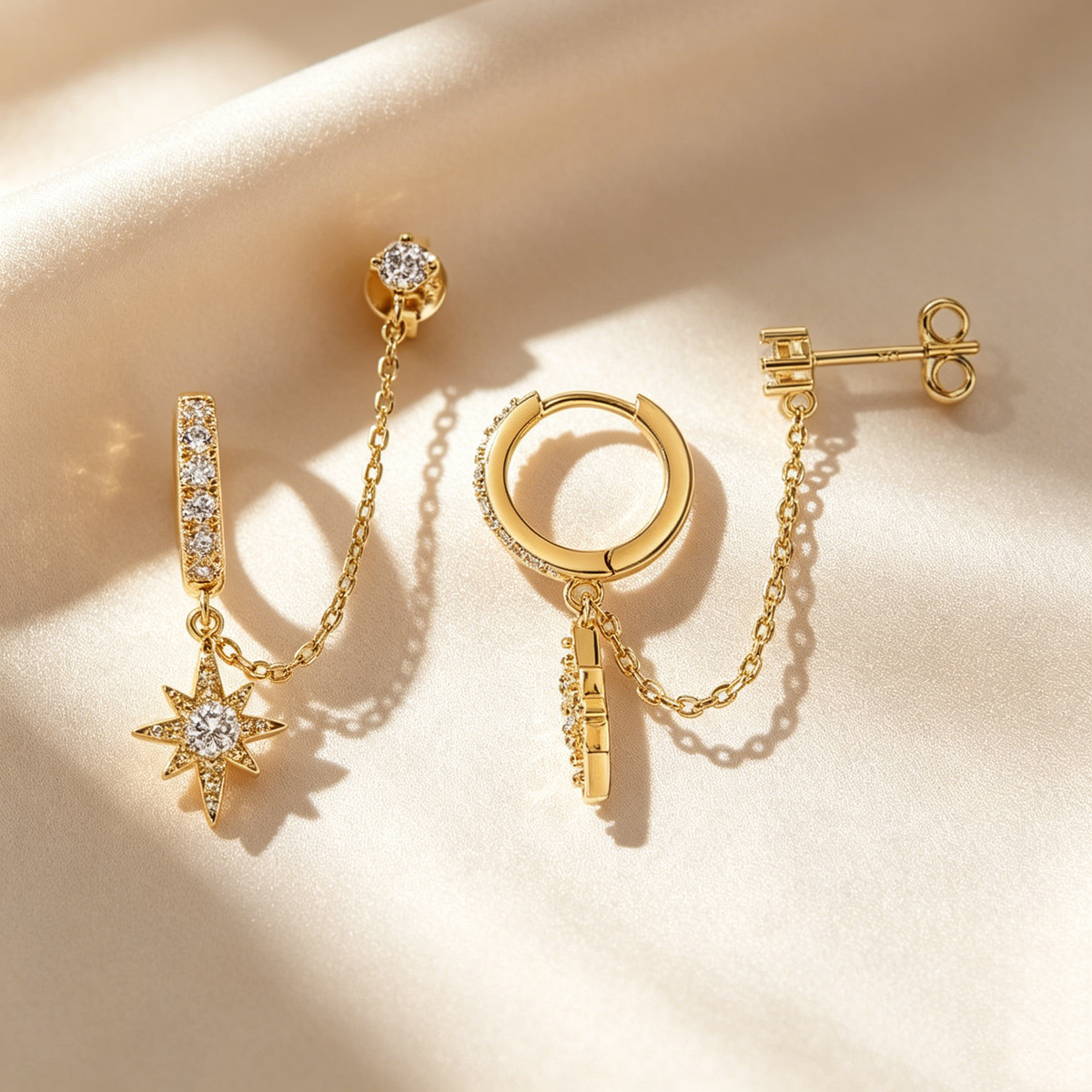 Star Chain Earrings