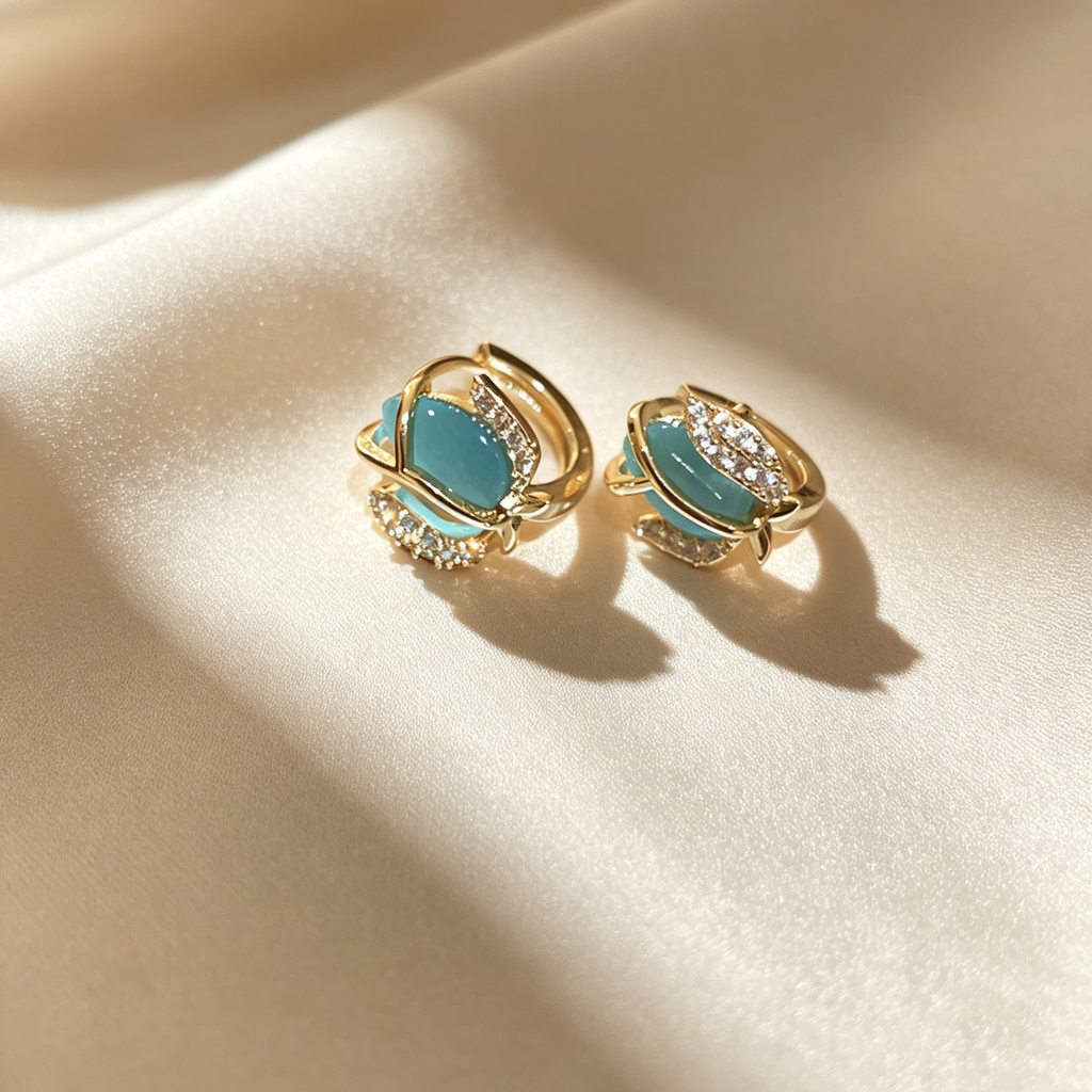 Tulip Blossom Pavé Drop Earrings