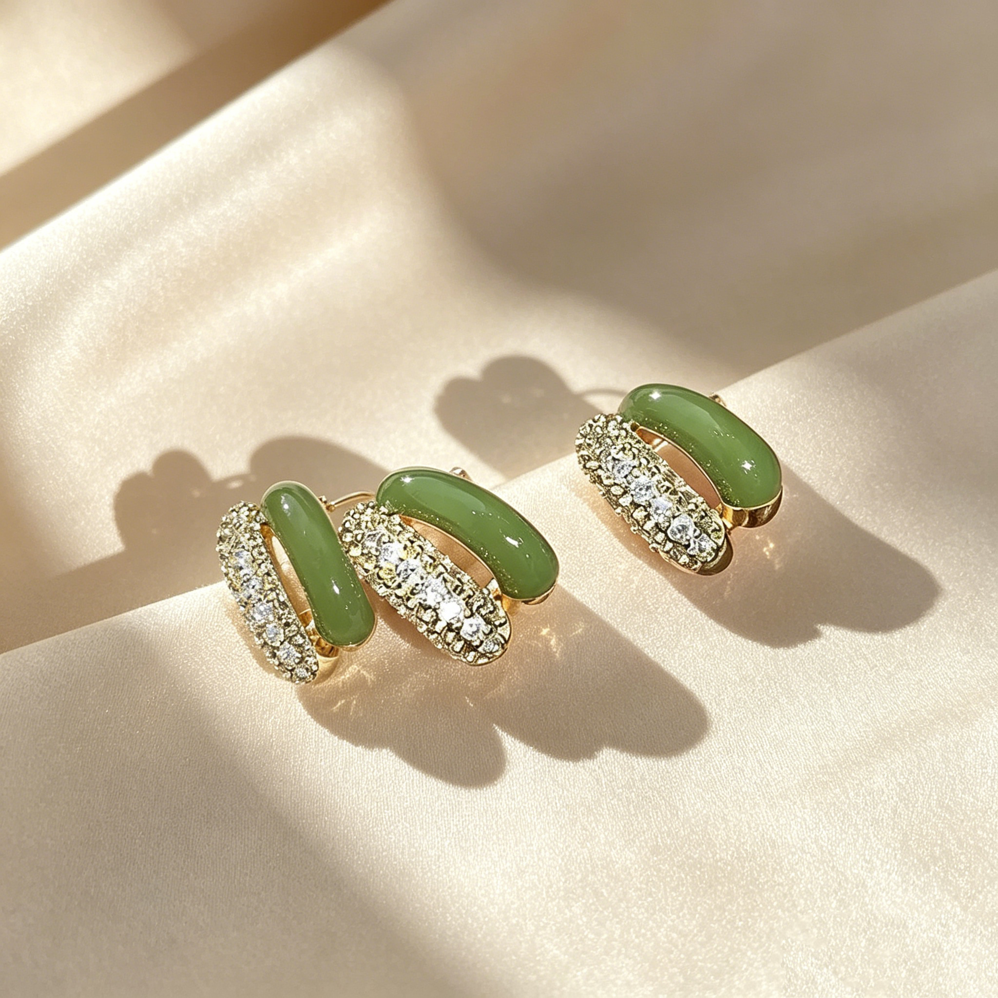 Elegant Double Arc Stud Earrings