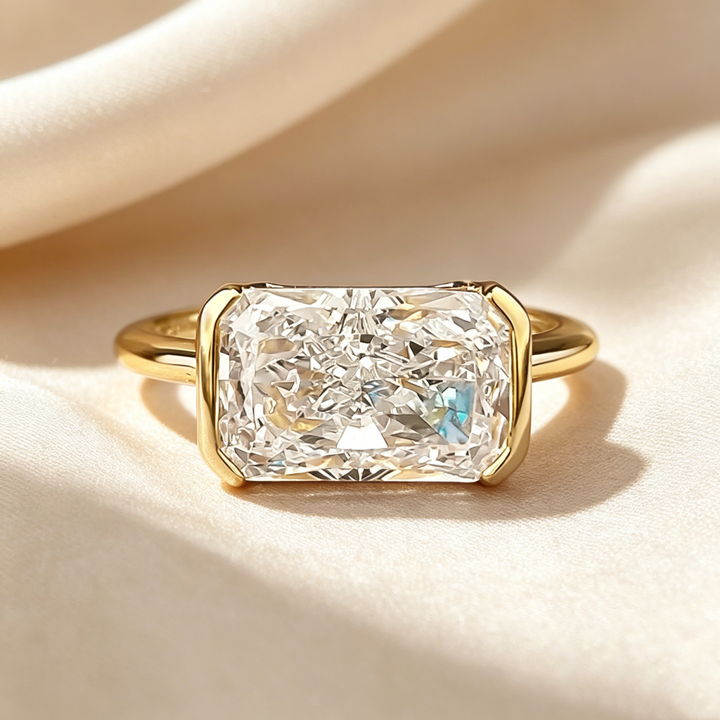 Minimal Emerald Cut Ring