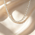 Pear-Shaped Full-Diamond Tennis Necklace
